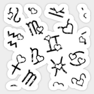 Heart zodiac  Pattern Sticker